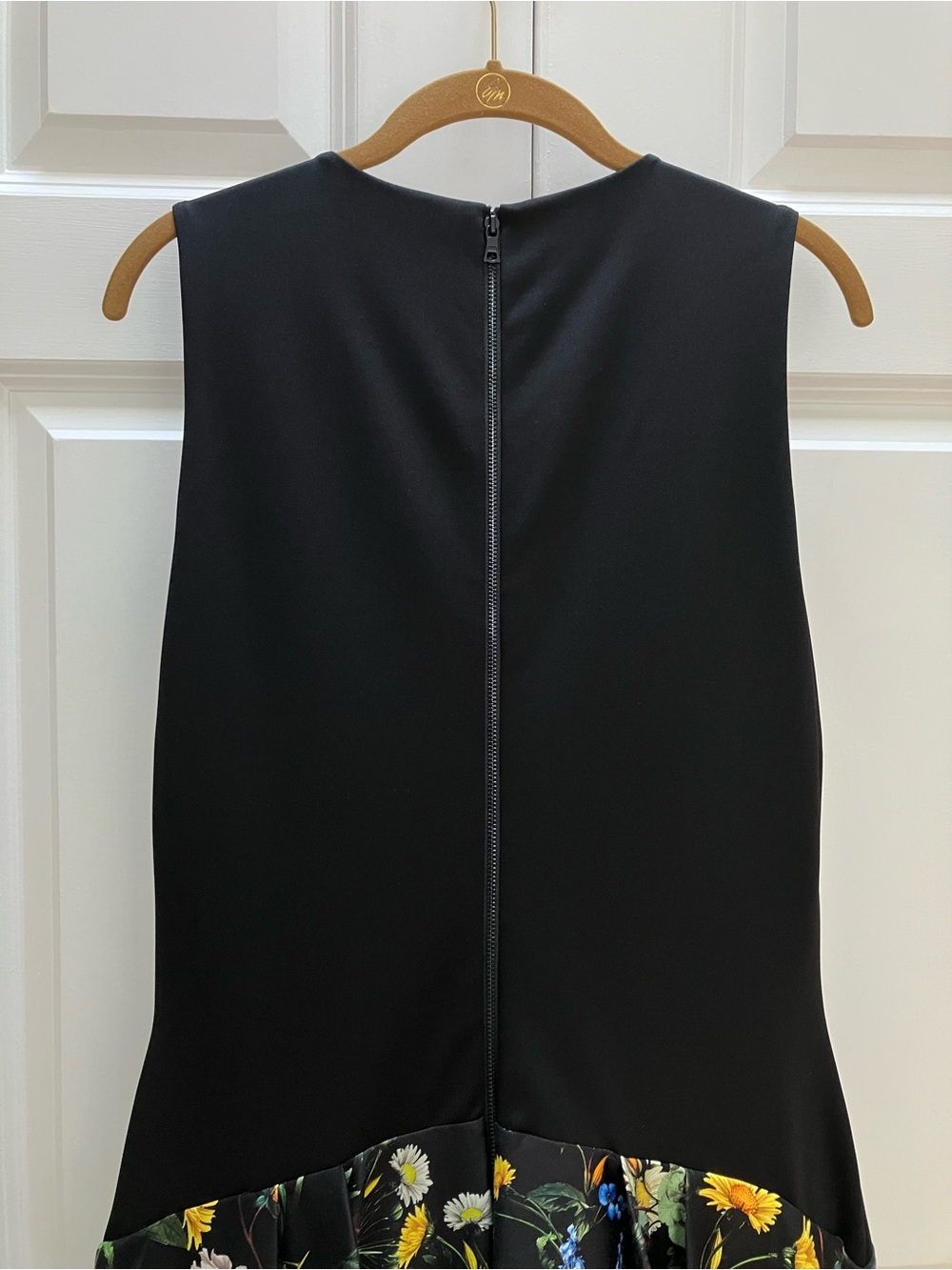 NWT Alice & Olivia Adley Drop Waist Black Floral Maxi Dress Gown Pockets size 14 - Picture 8 of 16